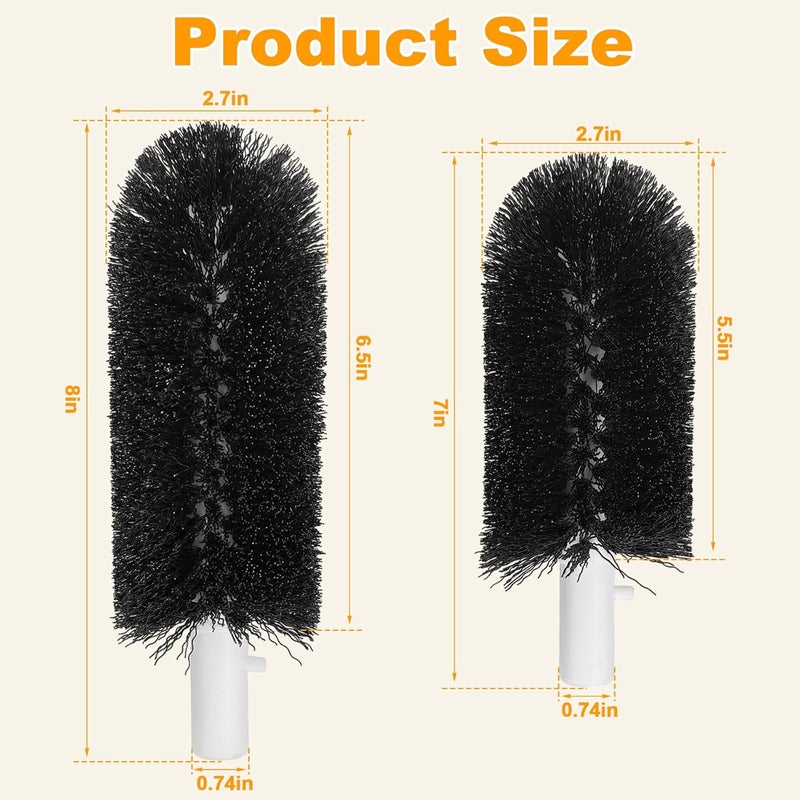 Xihu BRS-1722 Glass Washer Brush Replacement Part, Compatible with Bar Maid Glass Washers, Including Four 6 inch Brushes and one 7.5 inch Brush, Replaces SS-100, SS-101, A-200, and A-205 - Image 2